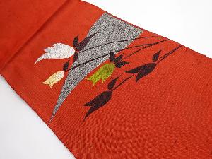 リサイクル　抽象花模様織り出し紬名古屋帯